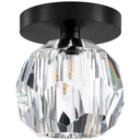 Ver imagem 1 de Lustre Plafon Teto 13cm Cristal Vidro Flowers Metal Preto Led G9 Gimpo Kjgd-021-black