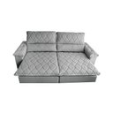 Ver imagem 5 de Sofá Retrátil e Reclinável 2,75m Molas Ensacadas Cama inBox Big Home Bordado 3D Linho Cinza
