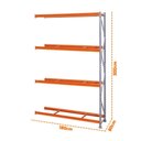 Ver imagem 3 de Mini Porta Pallet Continuação 180x80x300cm Estante para Armazenagem com Plano 500kg