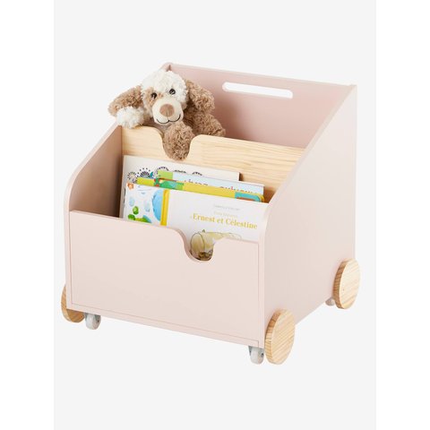 Livreiro Carrinhos Infantil Ravi Rosê 100% Mdf Woodcore