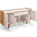 Ver imagem 2 de Kit Aparador 04 Portas Havana com Cristaleira Luma B01 Off White Cinamomo - Lyam Decor