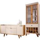 Ver imagem 1 de Kit Aparador 04 Portas Havana com Cristaleira Luma B01 Off White Cinamomo - Lyam Decor