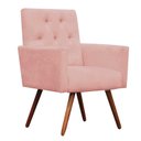 Ver imagem 2 de Kit 2 Poltronas Decorativa Nina Capitonê Suede Rose - Dominic Decor