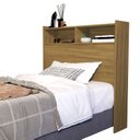 Ver imagem 4 de Cabeceira Box de Solteiro Melissa 90cm Quarto com Nicho e Prateleira Colchao Box Solteiro Nature