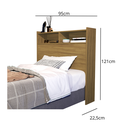 Ver imagem 2 de Cabeceira Box de Solteiro Melissa 90cm Quarto com Nicho e Prateleira Colchao Box Solteiro Nature