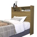 Ver imagem 2 de Cabeceira Box de Solteiro Melissa 90cm Quarto com Nicho e Prateleira Colchao Box Solteiro Nature