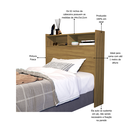 Ver imagem 3 de Cabeceira Box de Solteiro Melissa 90cm Quarto com Nicho e Prateleira Colchao Box Solteiro Nature