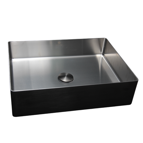 Cuba Retangular Banheiro Inox 304 Escovada com Válvula Click