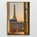 Ver imagem 1 de Quadro Decorativo Torre Eiffel Janela Vertical Com Moldura e Sem Vidro 80X120