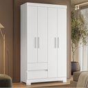 Ver imagem 2 de Guarda Roupa Solteiro Olímpia 4 Portas 2 Gavetas Quadriflex Branco - Móveis Albatroz