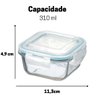 Kit Potes De Vidro Herméticos 2 Peças Quadrado 310ml - 5