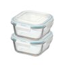Kit Potes De Vidro Herméticos 2 Peças Quadrado 310ml - 1