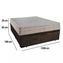 Ver imagem 4 de Cama Box Baú Casal Suede + Colchão Sereneprime Molas Ensacadas 138x188x69 Marrom