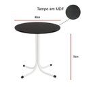 Ver imagem 4 de Mesa de Jantar Redonda 80cm Preta com 4 Cadeiras Estofada Branca