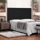 Ver imagem 2 de Cabeceira Casal Dora para Cama Box 140cm Estofada em Corino Preto Loja Sheep