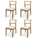 Ver imagem 2 de Kit 04 Cadeiras de Jantar e Living Millie com Tela Natural Estofada Bouclê - Desk Design