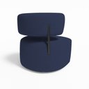 Ver imagem 4 de Poltrona Decorativa Orgânica Maya Veludo Azul Marinho Ferro Preto - Pallazio