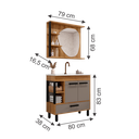 Ver imagem 4 de ​conjunto Banheiro Napoli 80cm Armário Completo Gabinete Cuba Espelheira