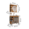 ​conjunto Banheiro Napoli 80cm Armário Completo Gabinete Cuba Espelheira - 4