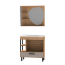 Ver imagem 3 de conjunto Banheiro Napoli 80cm Armário Completo Gabinete Cuba Espelheira