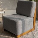 Ver imagem 3 de Poltrona Decorativa Rafaela Premium Base Madeira Moderna Sala Recepção Design Orgânico Bouclê - Mont