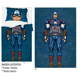 Kit Fun Manta Flanela + Fronha 2 peças Capitão América - 1