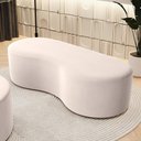Ver imagem 2 de Puff Decorativo Orgânico para Living Quarto 140cm Orbit W01 Suede Bege - Lyam Decor