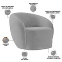 Ver imagem 4 de Poltrona Decorativa para Sala de Estar Living Gliese K01 Veludo Cinza - Lyam Decor
