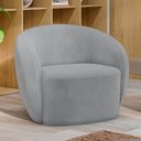 Ver imagem 2 de Poltrona Decorativa para Sala de Estar Living Gliese K01 Veludo Cinza - Lyam Decor
