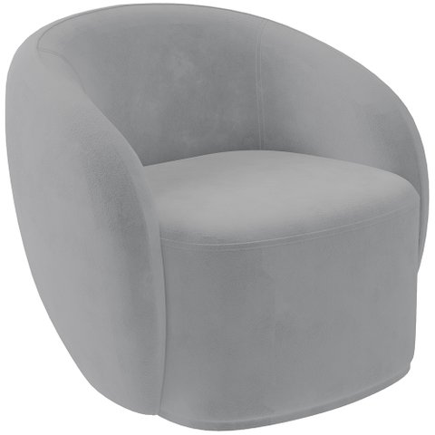 Poltrona Decorativa para Sala de Estar Living Gliese K01 Veludo Cinza - Lyam Decor