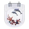 Assento Sanitário Poliester Lille Decorado Golfinho e Conchas para Vaso Sensea - 1