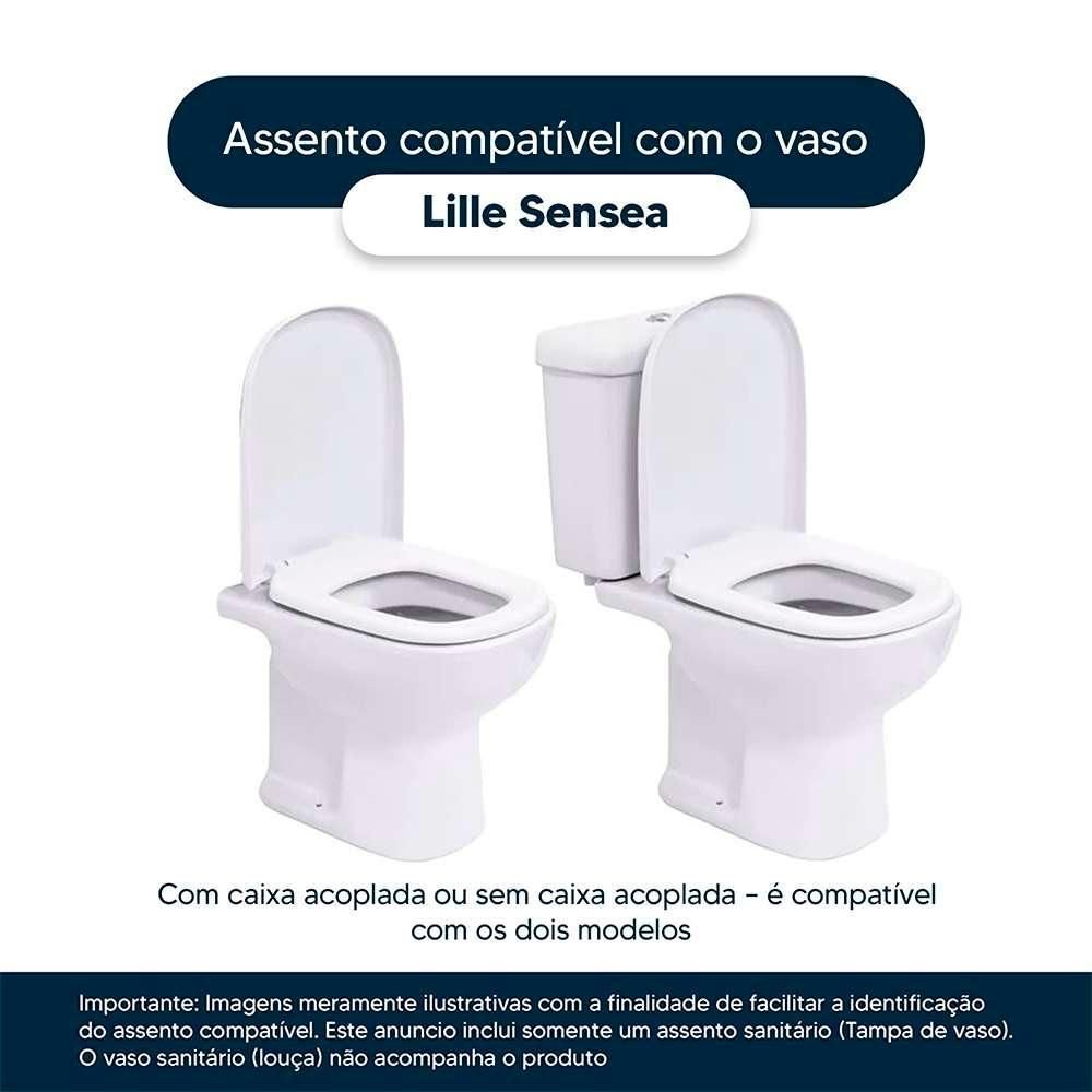 Assento Sanitário Poliester Lille Decorado Golfinho e Conchas para Vaso Sensea - 3