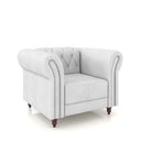 Ver imagem 7 de Poltrona Decorativa Stanford Chesterfield Pés de Madeira Couro Branco G58 Gran Belo