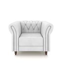 Ver imagem 5 de Poltrona Decorativa Stanford Chesterfield Pés de Madeira Couro Branco G58 Gran Belo