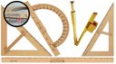 Ver imagem 1 de Conj 6 Kit Geométrico do Professor MDF com Régua 1 Metro, Compasso para Quadro Branco, Esquadro 30/6
