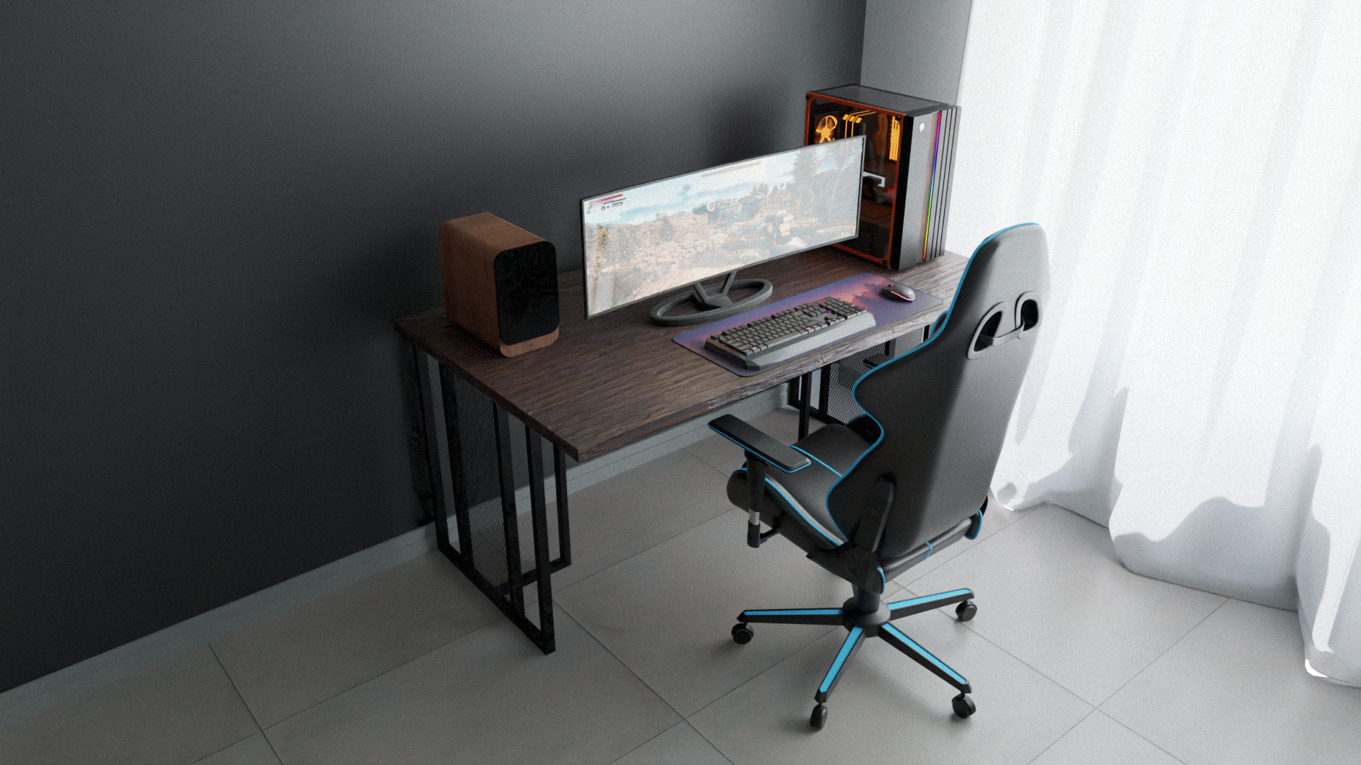 Par Pé de Mesa Estilo Industrial Escritório Jantar Homeoffice Gamer - 6