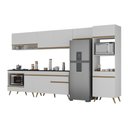 Ver imagem 2 de Cozinha Modulada Completa 357cm 6 Peças com Balcão para Cooktop Veneza Multimóveis Mp2272 Branco