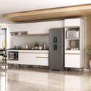 Ver imagem 1 de Cozinha Modulada Completa 357cm 6 Peças com Balcão para Cooktop Veneza Multimóveis Mp2272 Branco