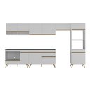 Ver imagem 3 de Cozinha Modulada Completa 357cm 6 Peças com Balcão para Cooktop Veneza Multimóveis Mp2272 Branco