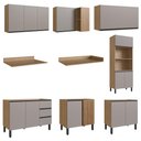 Ver imagem 5 de Cozinha Modulada Completa Angico Quiditá 9 Peças Marrom Branco