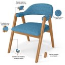 Ver imagem 4 de Cadeira de Jantar e Estar Living Estofada Nadja L02 Linho Azul - Lyam Decor