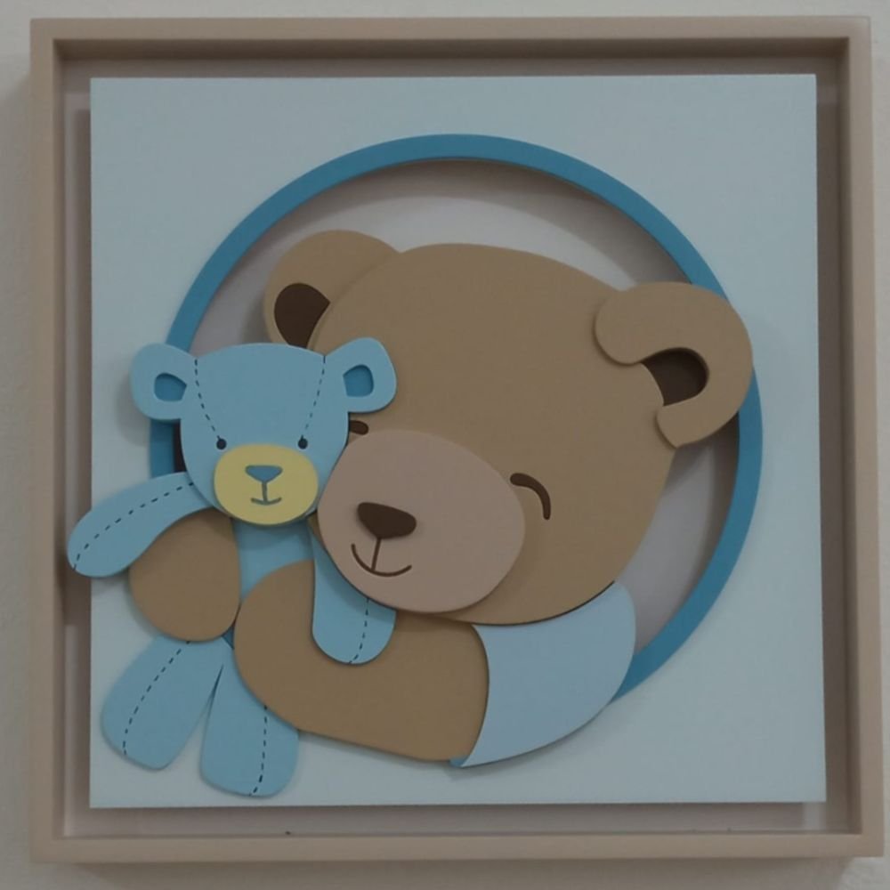 Quadro Caixa Charme Urso com Ursinho - QDUR-05 BH BABY KIDS - 2