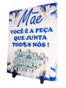 Ver imagem 1 de Porta Retrato Dia Das Mães Flores Azuis Decorativo em Azulejo 20 X 15 Cm Coleção Tea & Amor Azumae01