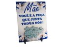 Ver imagem 3 de Porta Retrato Dia Das Mães Flores Azuis Decorativo em Azulejo 20 X 15 Cm Coleção Tea & Amor Azumae01