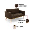 Ver imagem 6 de Sofá Namoradeira Base de Madeira Castanho Elisa Suede D03 - D’Rossi Marrom