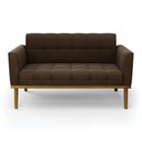 Ver imagem 3 de Sofá Namoradeira Base de Madeira Castanho Elisa Suede D03 - D’Rossi Marrom