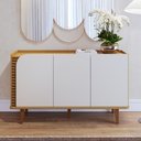 Ver mais imagens de Aparador Buffet com 3 Portas 136cm Multimóveis Crcol-APA010 Madeirado/Off White