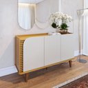 Ver imagem 1 de Aparador Buffet com 3 Portas 136cm Multimóveis Crcol-APA010 Madeirado/Off White
