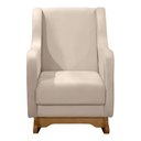 Ver imagem 3 de Poltrona de Amamentação e Descanso Áquilla com Base Balanço e Puff Veludo Bege - Desk Design