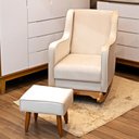 Ver imagem 5 de Poltrona de Amamentação e Descanso Áquilla com Base Balanço e Puff Veludo Bege - Desk Design